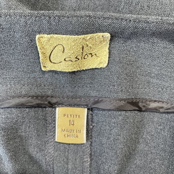 Caslon Maxi Skirt Size 14 P Gray Back Slit Tailored Quality Retro - Picture 11 of 11